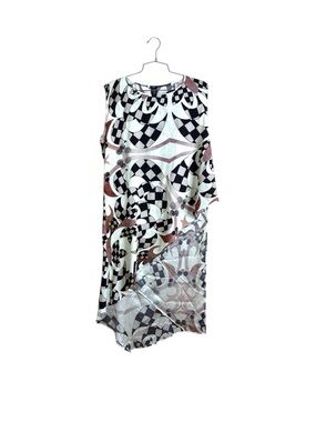 Zero + Maria Cornejo Abstract Sleeveless Asymmetrical Hem Silk Blouse Size 6